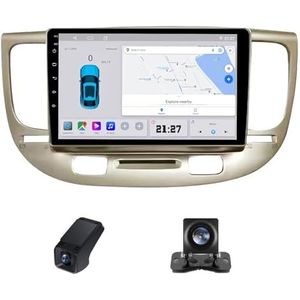 Autoradio 2Din Bluetooth met Carplay en Android Auto,geldt voor Kia RIO 2 RIO2 2005-2011 9inch met touchscreen stereo auto ondersteunt GPS stuurbediening Achteruitrijcamera FM(NF-2)