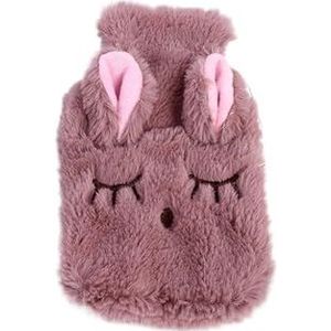 Warmwaterkruik konijnachtige pluche warmwaterkruik duurzame warmte grote capaciteit gietwater PVC handwarmers warmwaterzakken warmwaterzak (bruin)