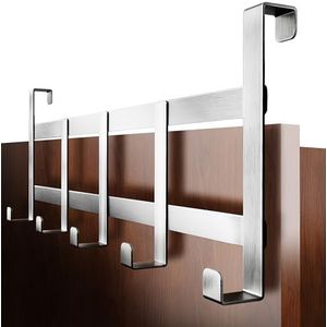4smile Deurgarderobe om op te hangen – Made in Germany roestvrij staal deurhaaklijst – handdoekhouder badkamer, kledinghaak deur hal, slaapkamer