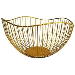 Fruitschaal Goud Fruitkommen 25x14cm Gold Fruitschaal Metalen Fruitmand Grote Fruitschaal voor Aanrecht Fruitrekken