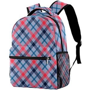 Rugzak Lichtgewicht Dagrugzak voor Shool Plaid Tartan Patroon