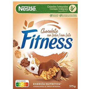 Nestlé, Fitness ontbijtgranen met melkchocolade, met volkoren tarwe, rijst en geroosterde volkoren haver, 375 g