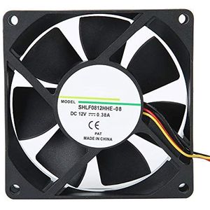 0.38A DC 12V 3PIN koelventilator, warmteafvoer ventilator koellichaam koeler, 80 x 80 x 20 mm 80.000 uur levensduur koelventilator, gemakkelijk te gebruiken.