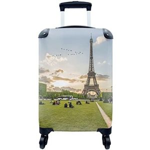 MuchoWow® Koffer - Frankrijk - Eiffeltoren - Licht - Past binnen 55x40x20 cm en 55x35x25 cm - Handbagage - Trolley - Fotokoffer - Cabin Size - Print