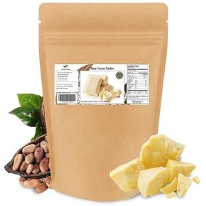 SaaQin Gecertificeerde biologische Cocoa-boter, Pure, Raw, Onbewerkt. Incredible Quality and Scent. Gebruik voor lotion, crème, lippenbalsem, olie, stick of boter. Organische groei, NON-GMO