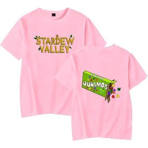 Stardew Valley Tee Mannen Vrouwen Mode T-shirts Unisex Jongens Meisjes Cool Gaming Korte Mouw Shirts Casual Zomer Kleding, roze, XL