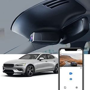 FITCAMX Dash Cam Compatibel met Volvo S60 V60 2022 2021 2020 2019 T5 T6 T8, Geïntegreerde 4K Stealth, 2160P UHD Video WiFi, OEM-stijl Volvo-accessoires, G-Sensor, Nachtzicht, 64GB-kaart