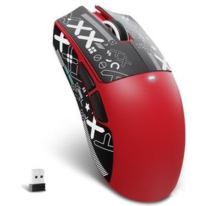 MAMBASNAKE X ATTACK SHARK X11SE Draadloze Gamingmuis-Tot 22000 DPI,PixArt PAW3311 sensor,BT/2.4G/Bedraad,59g lichtgewicht met tape,2000W klikken,40G acceleratie,lange batterijduur,voor Win/Mac-Rood