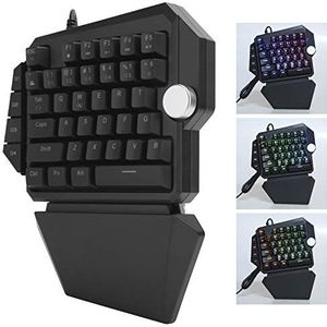 Eenhandig toetsenbord, mechanisch zwart triggeringstoetsenbord met één toets, toetsenbord met achtergrondverlichting voor randapparatuur voor gamingcomputers