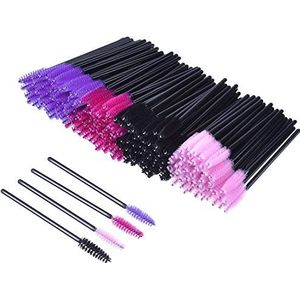 Wenkbrauwapplicator voor mascara en make-up, set van 200 stuks, meerkleurig, 200 stuks