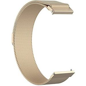 Strap-it 18mm Universele Roestvrijstalen Horlogeband - Milanese metalen armband met magneetsluiting voor alle (Smart) horloges voor dames en heren - Champagne