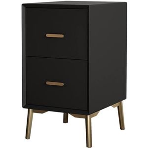 Minimalistisch nachtkastje wit hout, nachtkastje for slaapkamer Moderne eenvoud Cortex, licht luxe nachtkastje 2 lades grijs, mini klein ultra-smal verhoogd nachtkastje (Color : Black)