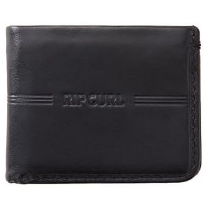 Rip Curl Merk Stripe RFID 2 in 1 lederen portemonnee in zwart, Zwart