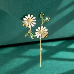 Nieuwe Daisy Flower Hanger Hoop Oorbellen Voor Vrouwen Koreaanse Sweet Cute Hanging Oorbellen Meisje Bruiloft Party Sieraden Gift-ER22Y0253