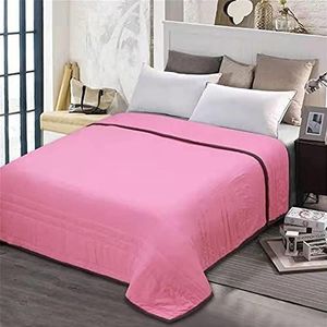 FANSU Bedsprei, eenpersoons of tweepersoons quilt, gewatteerde beddenhoes, sofadeken, decoratieve sprei, moderne stijl, microvezel dekbed laken (puur roze, 140 x 200 cm)