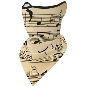 UVBDF Muzikale noten gezichtsbedekking sjaal, ademend voor hardlopen, kamperen, klimmen