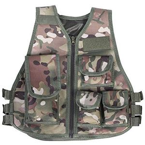 Tactische Vest, Visserijjas, Kinderen Verstelbare Camouflage Jacket Combat Training Vest voor Buitenshuis Games, CS Game, Survival Game, Vissen, Leger Fans (Camouflage S), Camouflage S