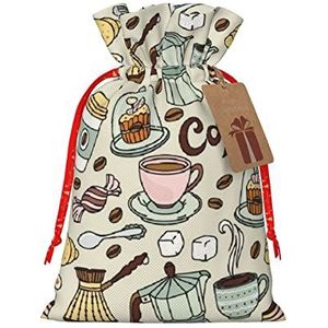 LAMAME Koffie en Snoep Suiker Chocolade Gedrukt Kerst Gift Bag Candy Bag Feestelijke Party Gift Bag