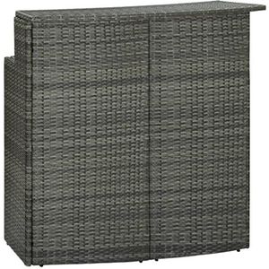 AJJHUUKI Tuinmeubilair Tuinbartafel Grijs 120x55x110 cm Poly Rotan Meubels