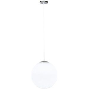 TONFON Glazen Mini Witte Bol Kroonluchter Melkwit Glazen Lampenkap Hanglamp Eettafel Slaapkamer Foyer Hanglamp for Keukeneiland Woonkamer Nachtkastje Eetkamer Hal Plafondlamp (Color : Silver, Size :