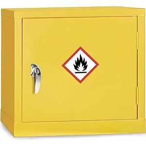 Horison Industries COSHH-kast - COSHH-kast brandwerende brandbare opbergkast - gele COSHH-kast voor gevaarlijke stoffen - chemische COSHH-kast - 457x457x305mm