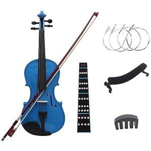Viool 4/4 Populariseren Beginner Set Les Blauwe Viool Massief Houten Esdoorn Paneel Fiddle Met Accessoire (Color : Violin Set)
