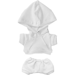 niannyyhouse 20 cm pluche poppenkleding elastische effen sportkleding pakken hoodie broek zachte gevulde pluche speelgoed aankleedaccessoires (wit, 10 cm)