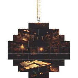 Boekenkamer Mysterieuze Bibliotheek Spannende Diamant Bouwsteen Puzzel-Engaging,Stressverlichtende leuke puzzel