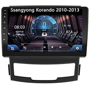 Android 10 Bluetooth Autoradio Dubbel Din Multimedia Speler 9 inch Touchscreen Auto Stereo Voor Ssangyong Korando 2010-2013 Met GPS Ondersteuning Spiegel Link/Stuurbediening Dual USB Backup Camera (C
