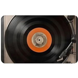 GeRRiT Vintage Vinyl Record Gedrukt Tapijt Wasbare Antislip Vloermat Indoor Outdoor Tapijt