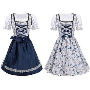 Odavom Vrouwen Dirndl voor Oktoberfest,Duits bier Beierse jurk voor dames - Halloween Beierse Kostuums voor Meisjes Vrouwen