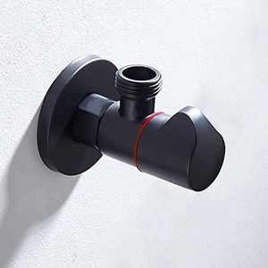 isolatiewaterkleppen, doucheconnector, Hoekkraan, Hoekkraan 1/2 Inch, Zwarte Hoekkranen, Toilet Afsluitkraan, Hoekkraan Wandmontage G1/2 Waterafsluiter for Kraan en Toilet, Zwart A (Color : Black B)