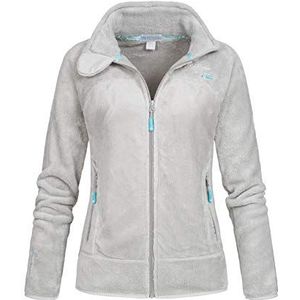 Geographical Norway Upaline Lady - fleecejack dames fijne warme ritssluiting - herfst winter lente warme damesjassen dames - lange mouwen trui bont zacht outdoor comfort, Lichtgrijs, L