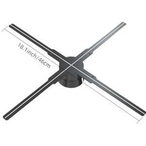 20,5 inch / 52 cm 3D-hologramventilator, 596 led-kralen in 4 ventilatorbladen holografische projector door TF-kaart, Halloween