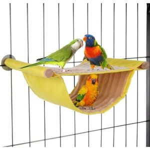 BOSREROY Hangmat voor hangvogelkooi, dubbellaags nestje voor papegaaien, vinken, parkieten, cavia's, hamsters