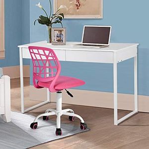 Fanilife Design bureaustoel, verstelbaar, draaistoel voor kinderen, computerstoel, huiswerk, leerstoel, zwart