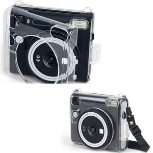 Beschermende shell Voor instax SQUARE SQ40 Camera Clear Crystal Case Lanyard