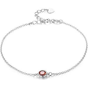 Armbanden 925 zilveren ketting ronde charme voet sieraden enkelbandje for vrouwen meisjes beenarmband (kleur: ROOD) (Color : Rojo)