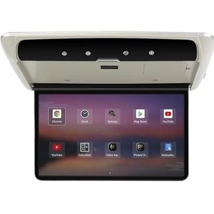 19 inch automonitor, multimedia-videospeler, 4+64 GB, 1080P, plafond-tv, dakmontage, display for SUV, camper, camper(4-64 IPS Touch Gray)