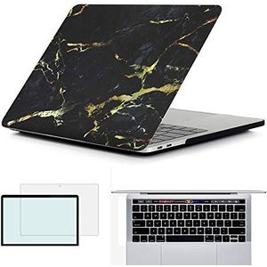 RYGOU MacBook Air 33.0 cm Case 2018 Release A1932, 4 in 1 Hard Cover met Keyboard Skin voor Nieuwe MacBook Air 13''met Touch ID 15'' Macbook Pro with touch bar(A1707) Marmer 5