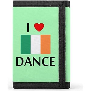 I Love Irish Dance Casual Heren Creditcardhouder Portefeuilles voor Vrouwen Slanke Duurzame Portemonnee met ID Venster