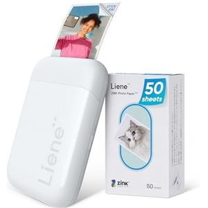 Liene - Mini-instant Fotoprinter - Wit - Bluetooth - Mobiele Printer met 50 Zinkstickers
