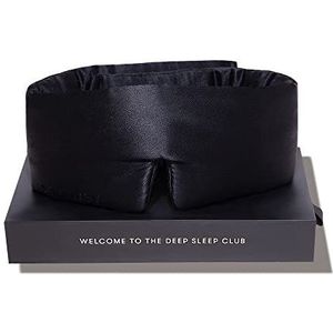 DROWSY Zijden slaapmasker, gezichtsknuffelende, gewatteerde zijden cocon voor luxe slaap in totale duisternis. (Black Jade)