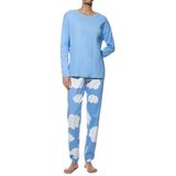 Mey - Clouds - dames - pyjama - nachtkleding - lange mouwen - ademend, Blue Silk, 42
