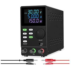 Desktopvoeding Programmeerbare Gereglementeerde DC Voeding Met Usb-poort Opslag Data Spanning Stroomregelaar 30V 10A 60V 120V 200V Kortsluitbeveiliging, bescherming tegen overbelasting(Color:SPPS305DR