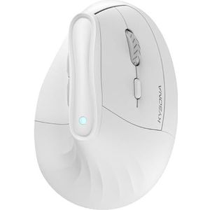 KYSONA 57° ergonomische draadloze torenmuis, verticale stille Ergo-muis, Bluetooth (BT5.0, BT3.0) en 2.4G, (800/1200/2400/2400/4000), 7 knoppen voor Windows, macOS, iPadOS, laptop, pc, wit