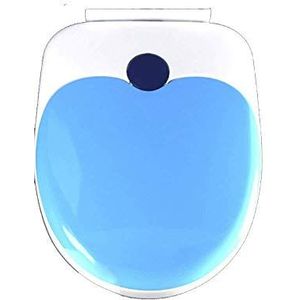 Toiletzitting Toiletbril met kinderzitje Ingebouwde familietoiletbrillen met kleine zitting, dempend, gemonteerd toiletdeksel for volwassen kinderen, Geel-U (Blauw V) (Color : Blue, Size : U)