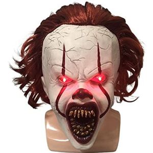 MBETA Horror clownmasker, griezelig IT clownmaskers, LED Pennywise masker, Halloween eng masker, cosplay decoratie rekwisiet voor volwassenen