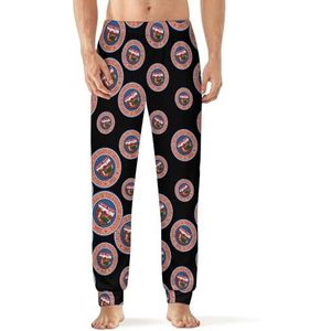 Arizona staat vlag zegel mannen slaap pyjama lounge broek rechte pasvorm slaap bodems zachte lange Pj broek nachtkleding