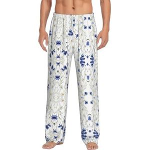 Dexnel Bloemen En Korenbloemen Madeliefjes Zachte Pyjama Broek Voor Mannen,Klassieke Slaapbroek Comfortabel, Polyester Pyjama Broek Met Zakken, Wit, S